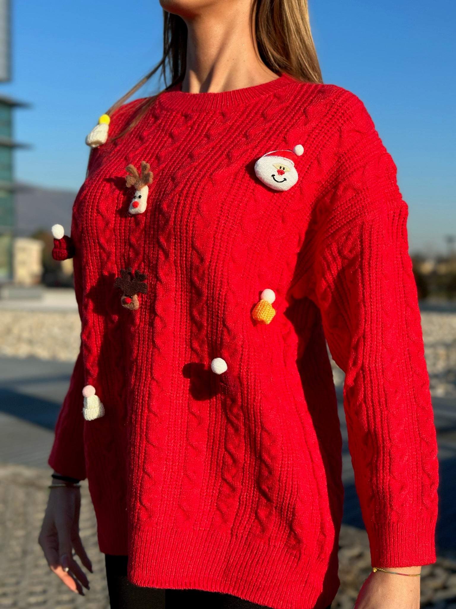 Maxi maglione con pupazzetti - R.a. Boutique 