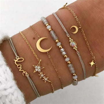 Bracciale con luna e stelle - R.a. Boutique 