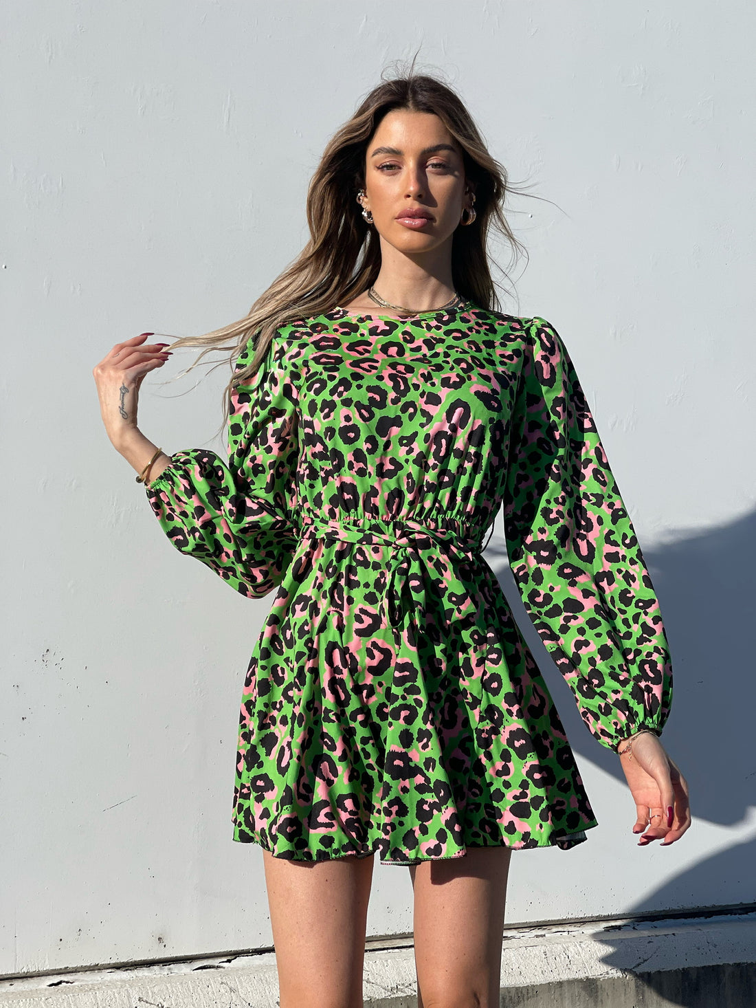 Abito maculato verde e rosa - R.a. Boutique 