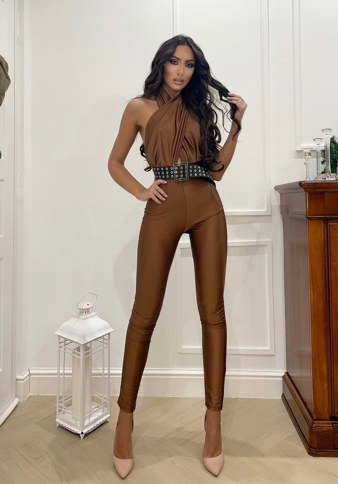 Cinturone largo nero tre occhielli - R.a. Boutique 