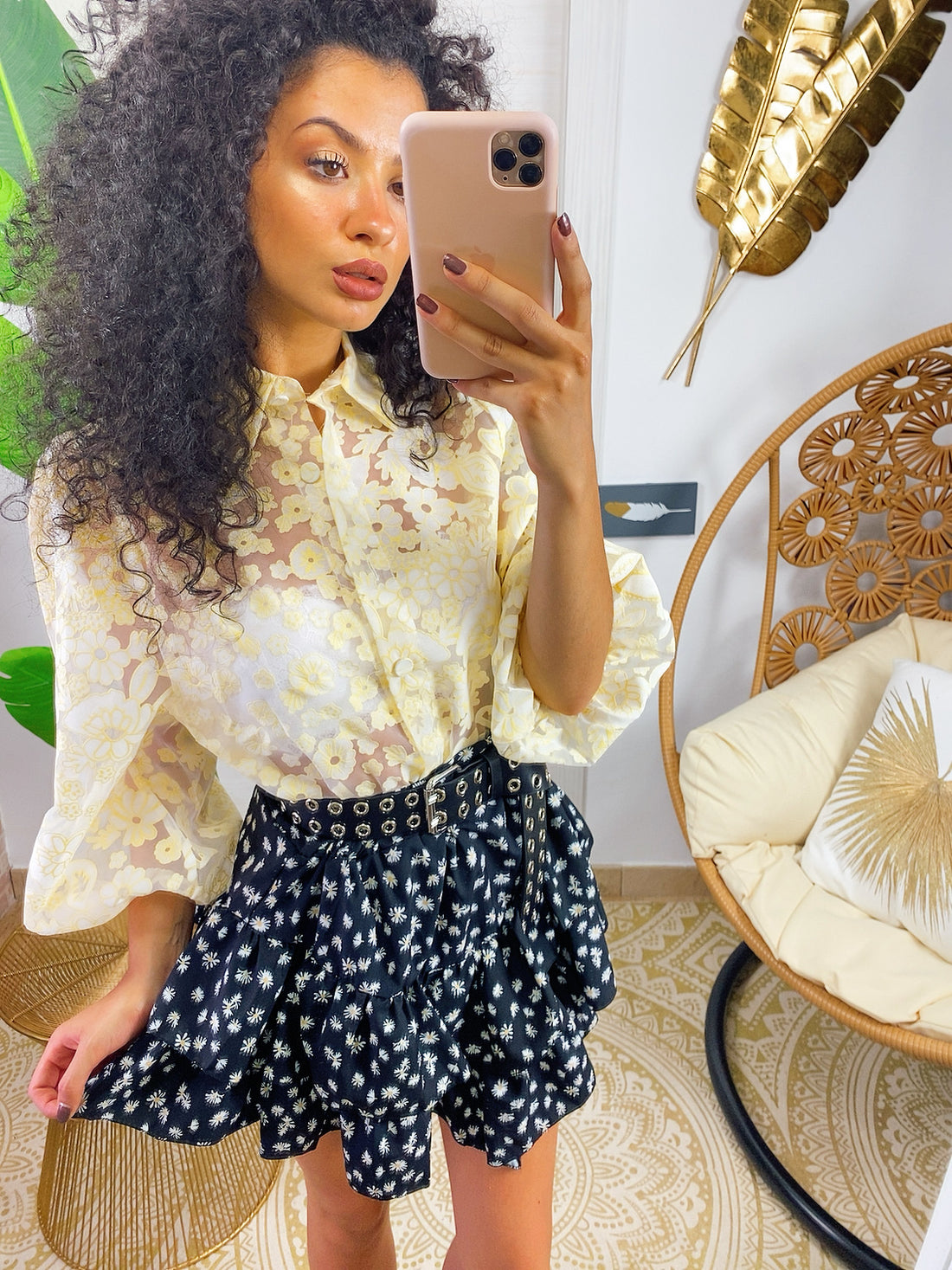 Camicia manica bombata gialla - R.a. Boutique 