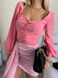 Top con bottoncini rosa - R.a. Boutique 
