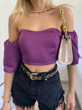 Top purple scollo a cuore - R.a. Boutique 