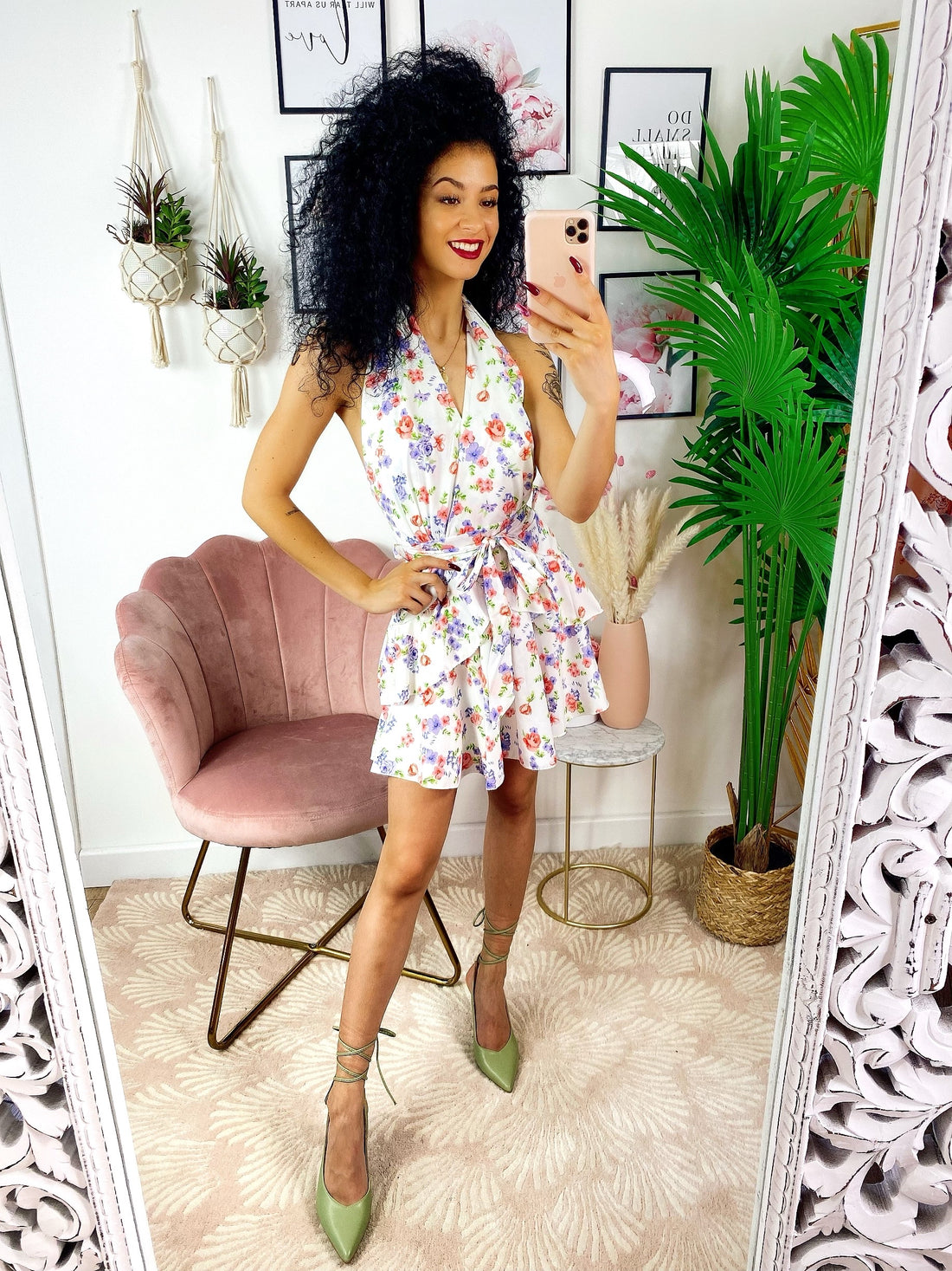 Tutina a fiori lilla con cintura - R.a. Boutique 