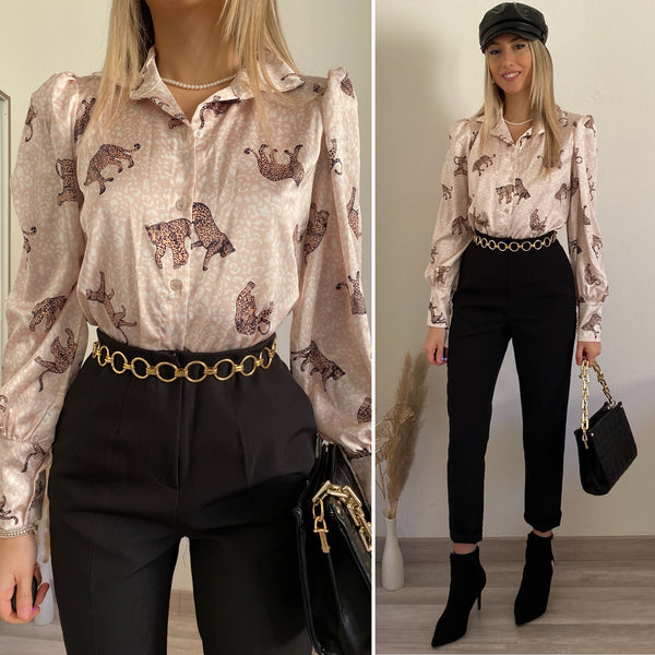 Pantalone vita alta nero