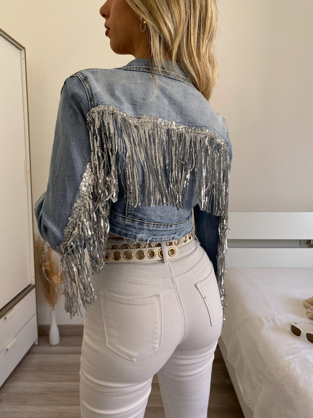 Giacchino di jeans con frange - R.a. Boutique 