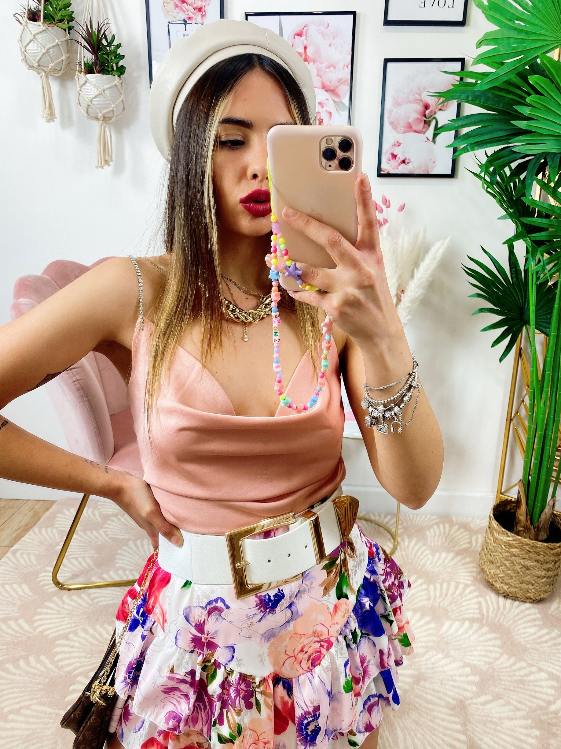 Gonna a fiori lilla asimmetrica - R.a. Boutique 