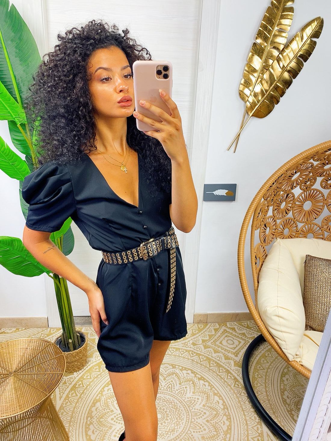 Tutina con bottoncini e manica bombata - R.a. Boutique 