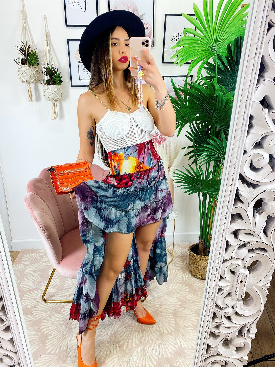 Gonna asimmetrica grigio viola - R.a. Boutique 