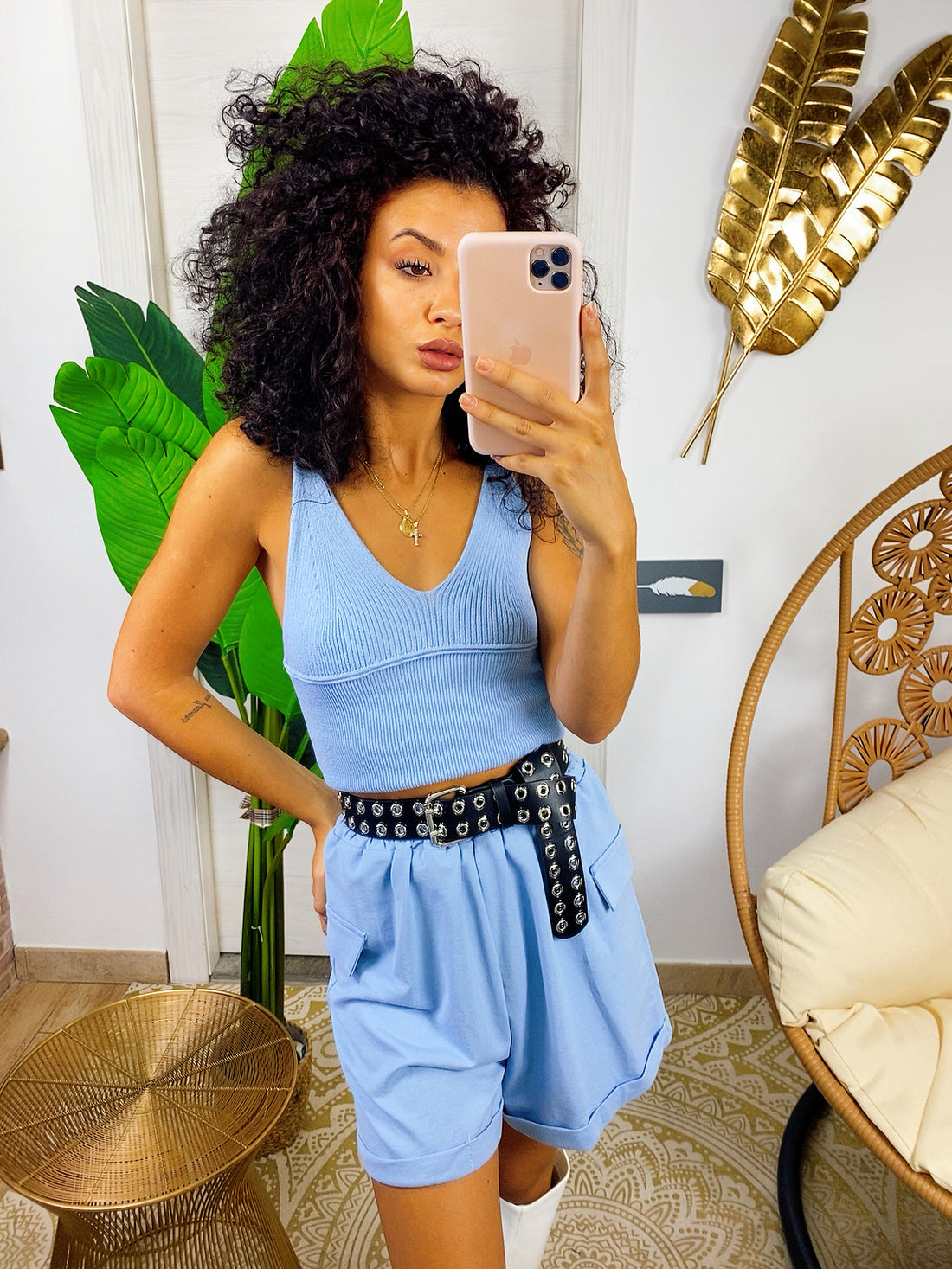 Completo sportivo top e short carta da zucchero - R.a. Boutique 