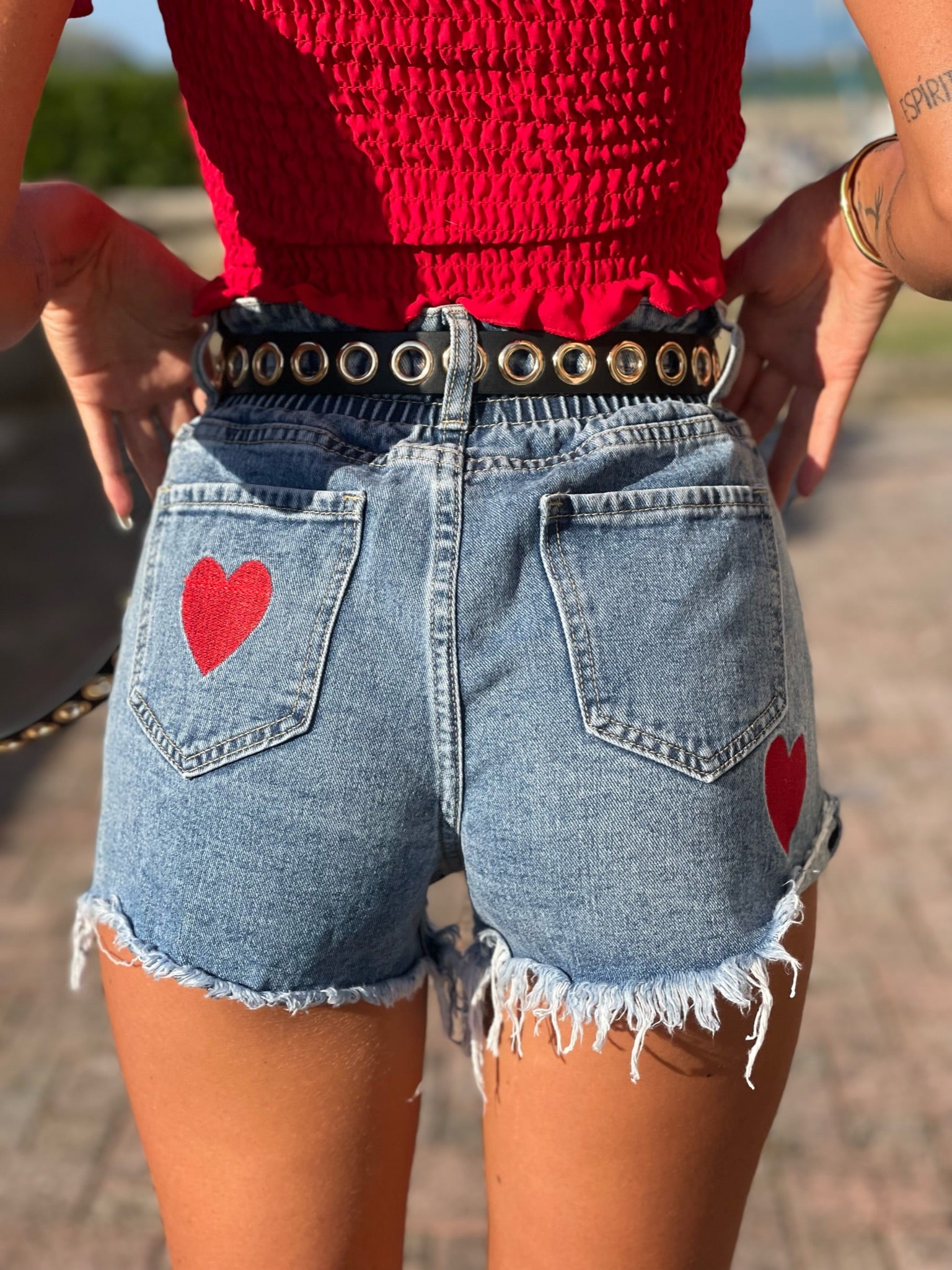 Short a caramella con cuori rossi - R.a. Boutique 