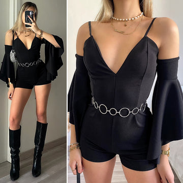 Tutina nera maniche a tulipano - R.a. Boutique 