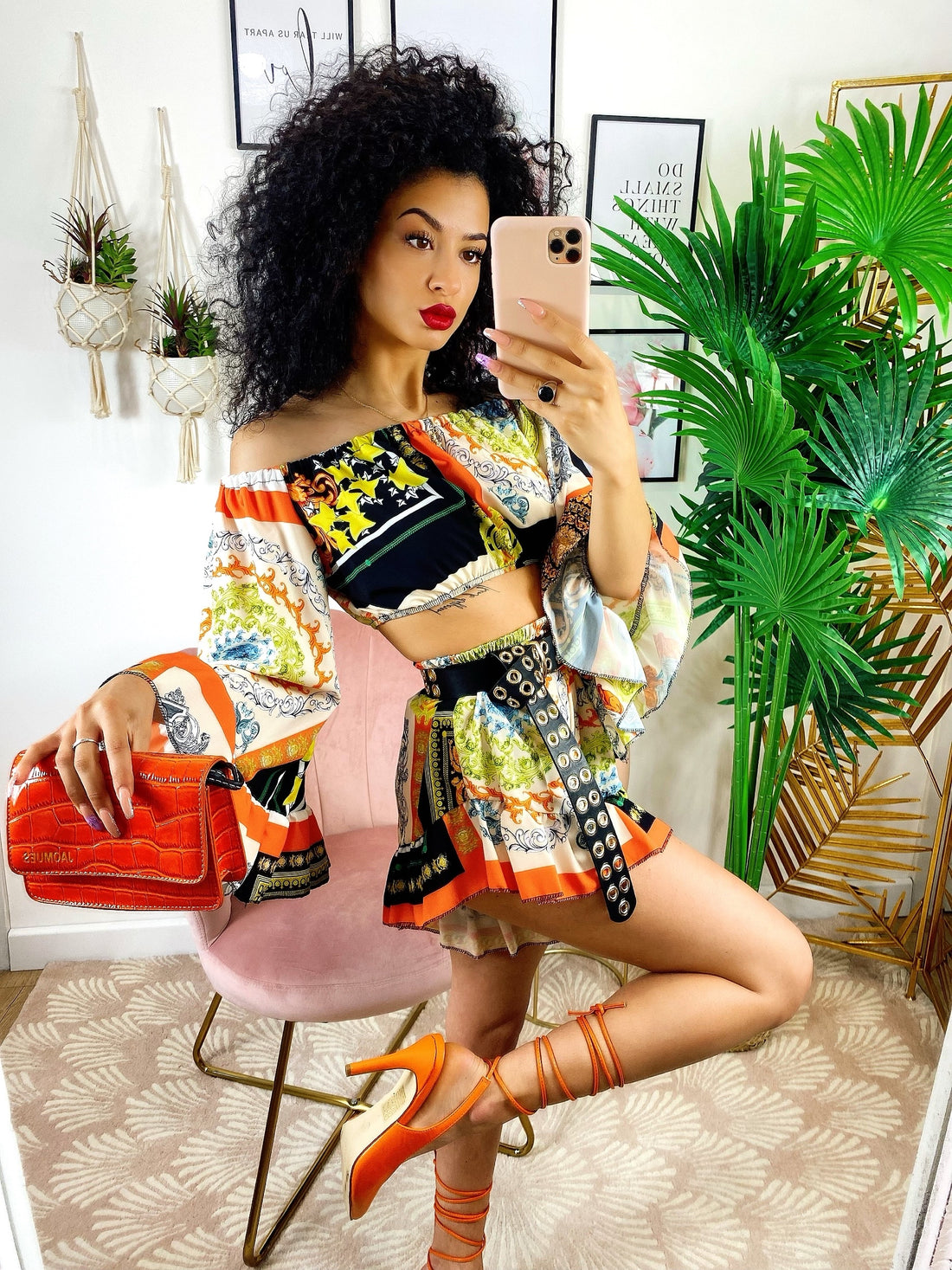 Completo Etnico base Arancio - R.a. Boutique 