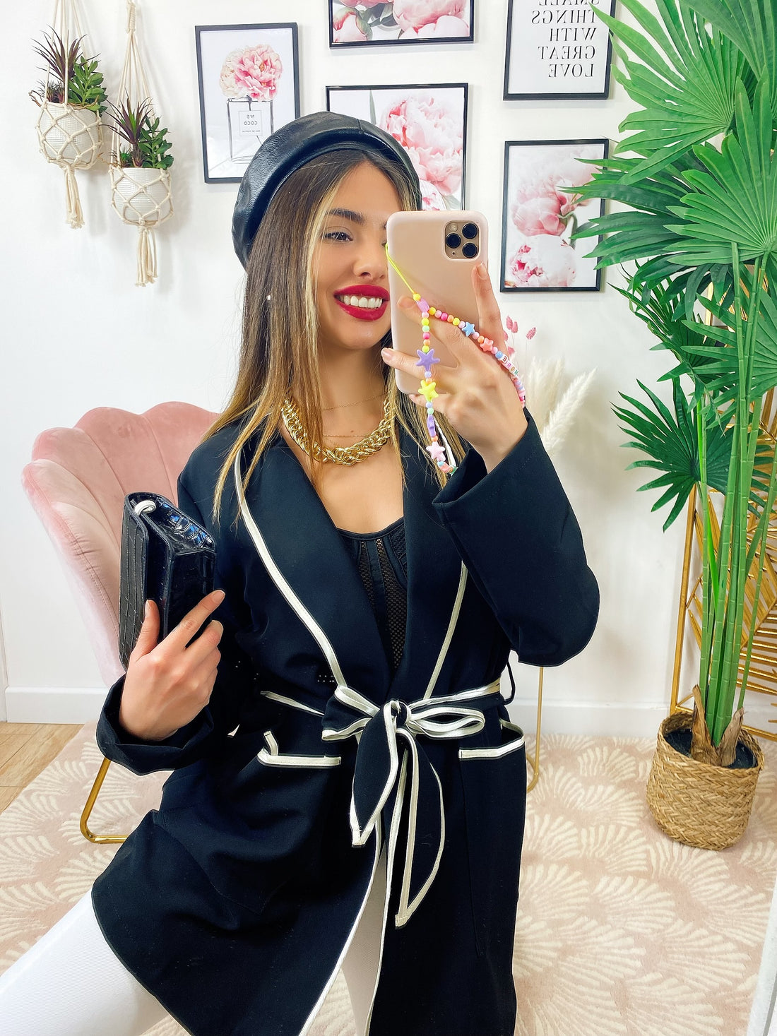 Giacca con cintura nera - R.a. Boutique 