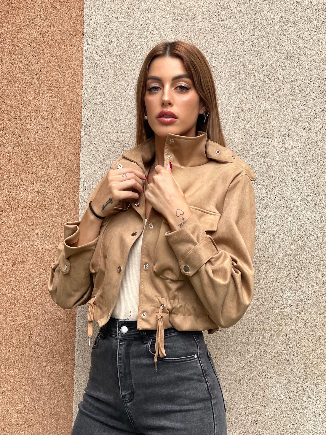 Giacchino in camoscio nude - R.a. Boutique 