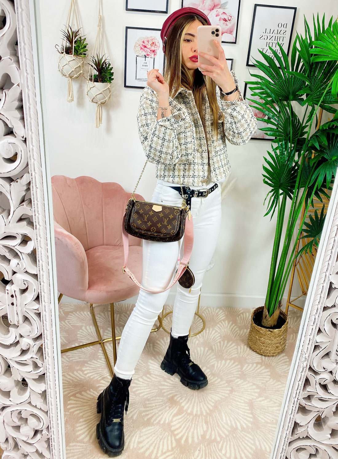 Giacca in tweed beige - R.a. Boutique 