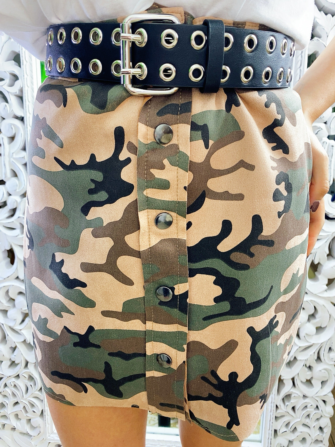 Cintura con doppi occhielli argento - R.a. Boutique 