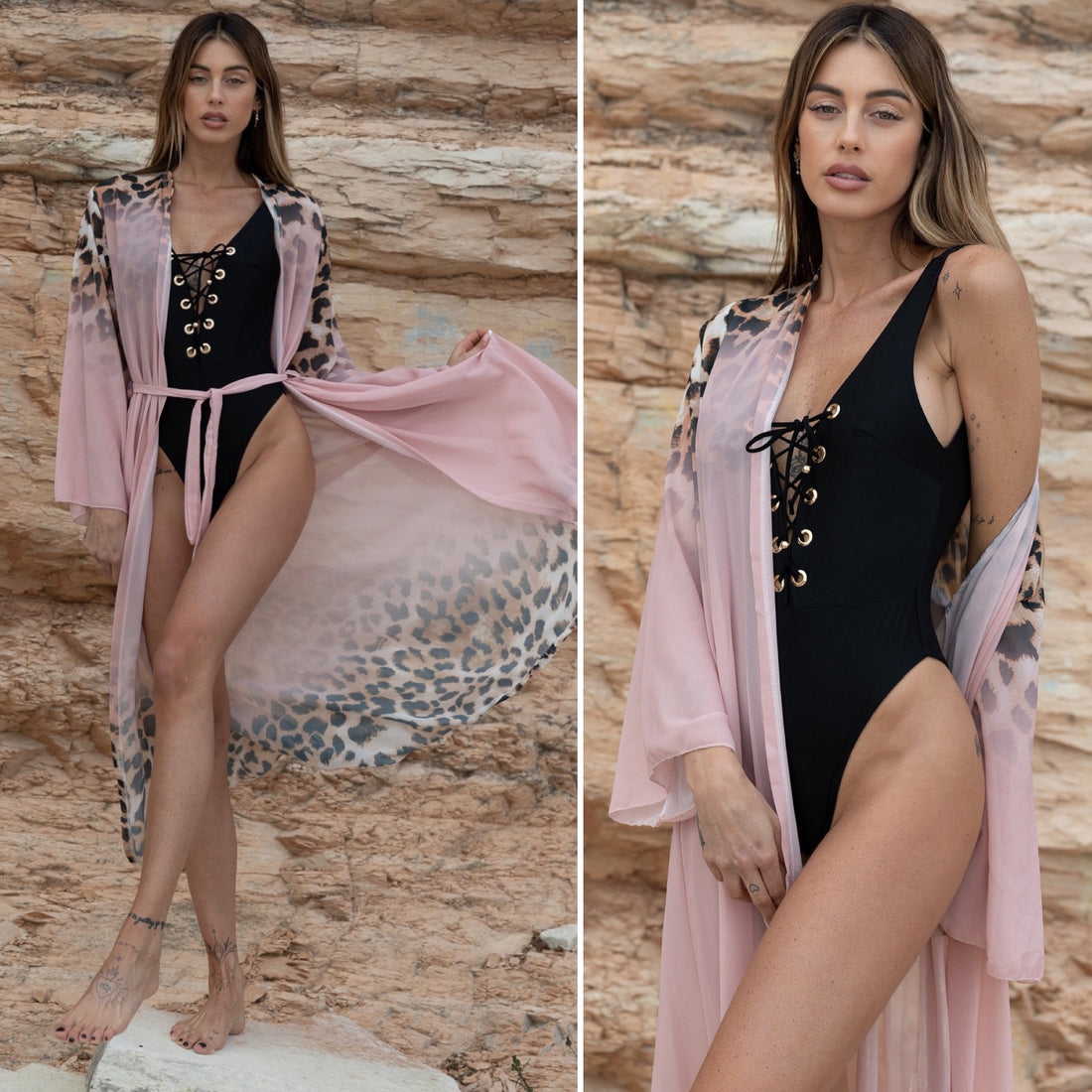 Kimono animalier rosa - R.a. Boutique 