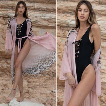Kimono animalier rosa - R.a. Boutique 