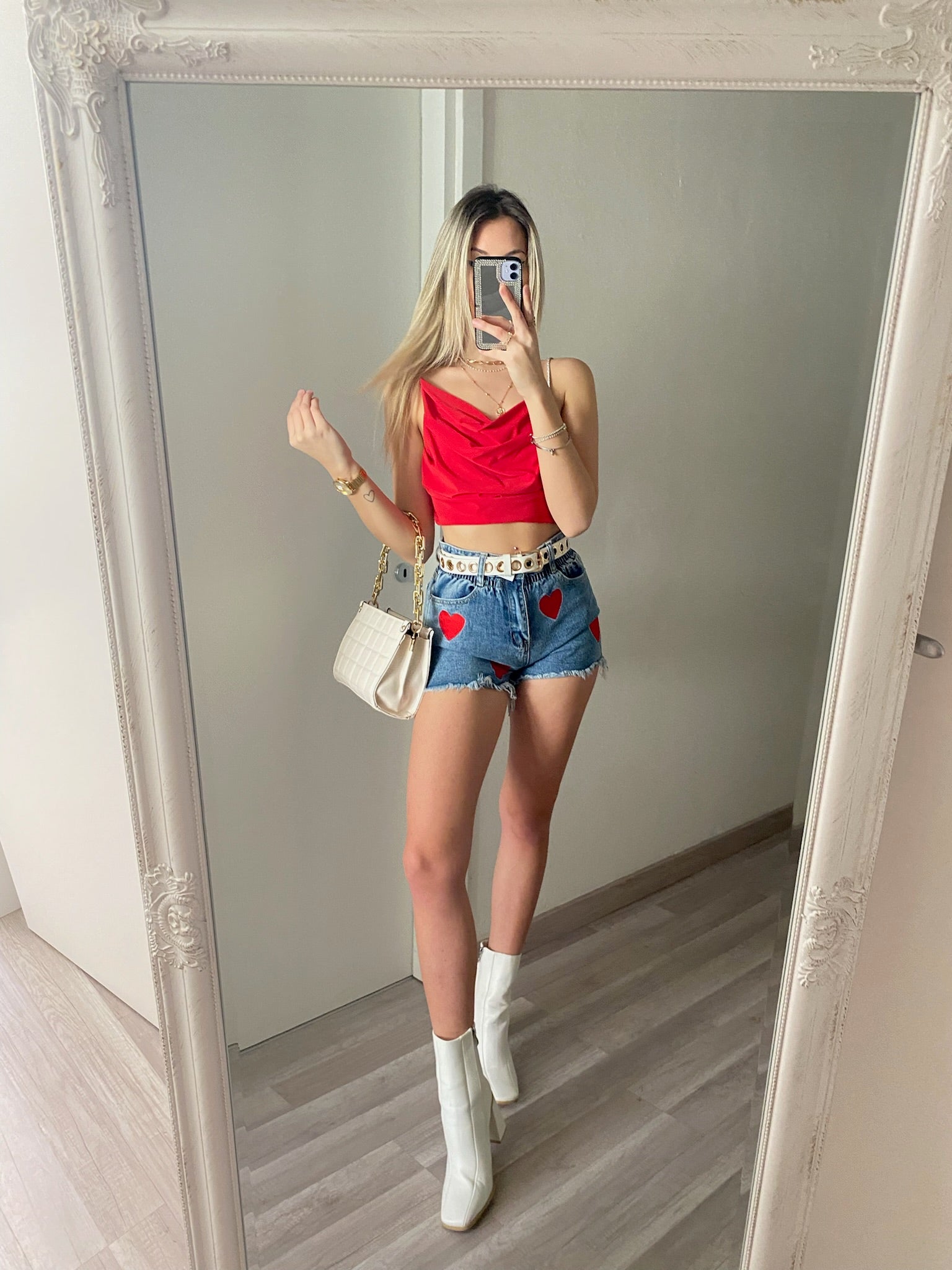 Top rosso schiena aperta con punto luce - R.a. Boutique 