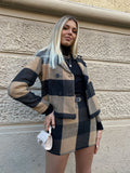 Giacca in tweed check marrone - R.a. Boutique 