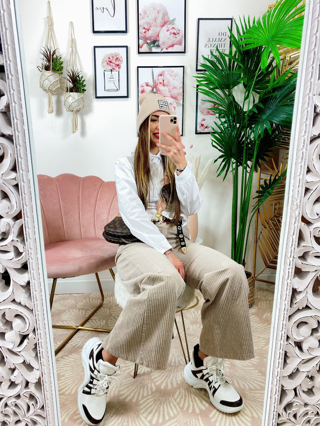 Pantalone a zampa larga nude - R.a. Boutique 