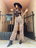 Pantalone a zampa animalier - R.a. Boutique 