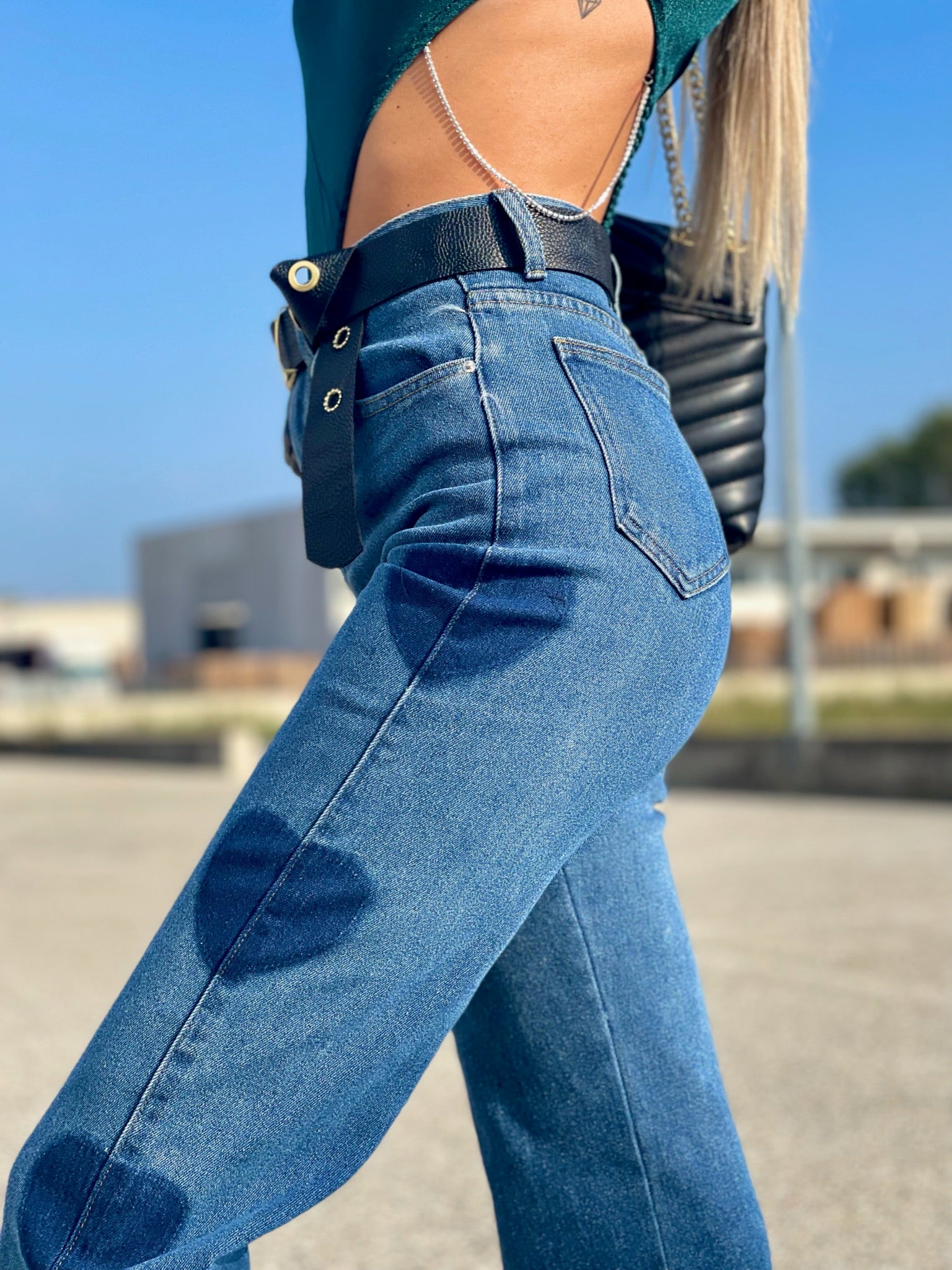 Jeans wide leg con cuori - R.a. Boutique 