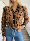 Cardigan animalier Camel - R.a. Boutique 