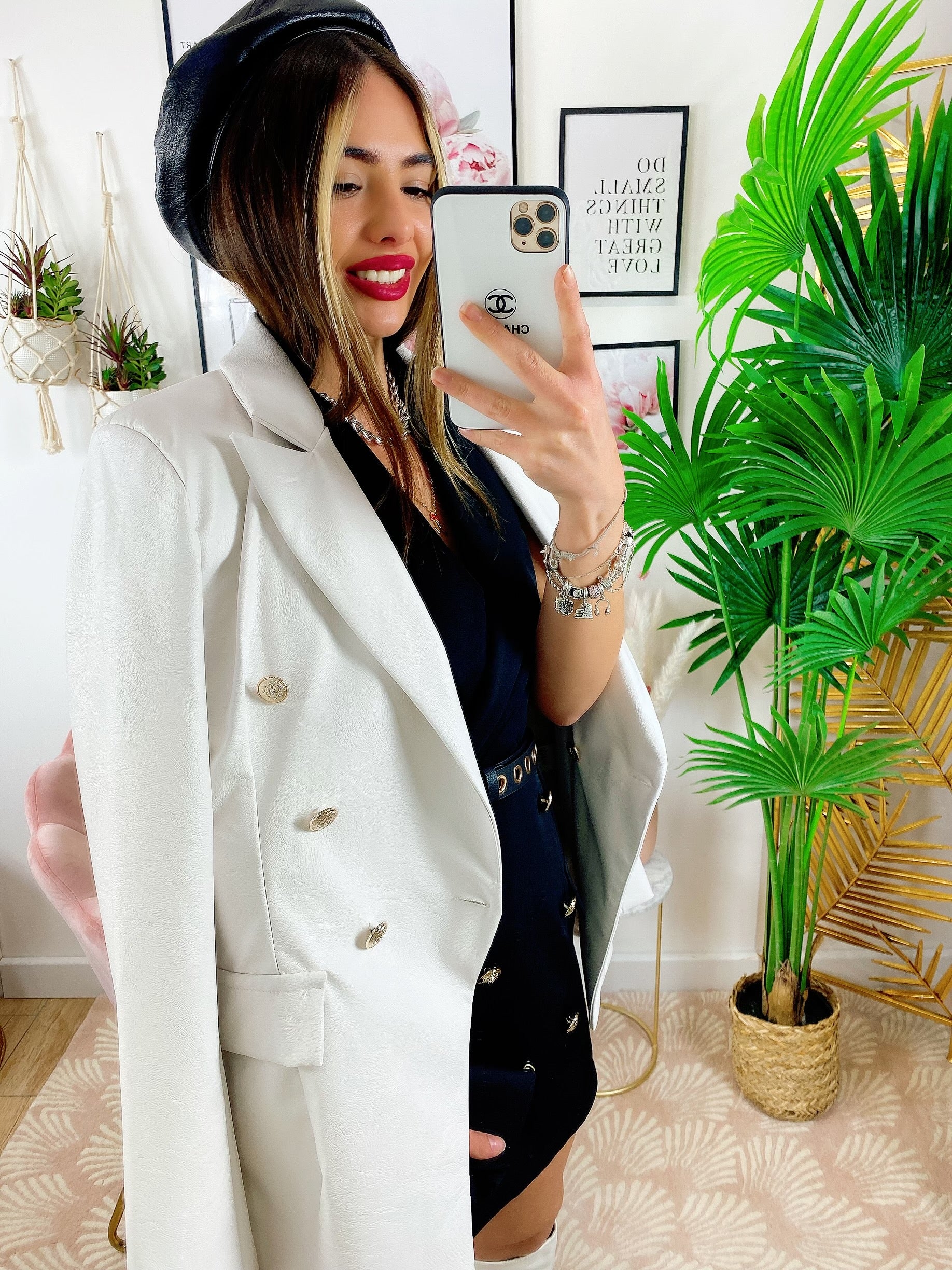 Blazer in ecopelle bianco - R.a. Boutique 