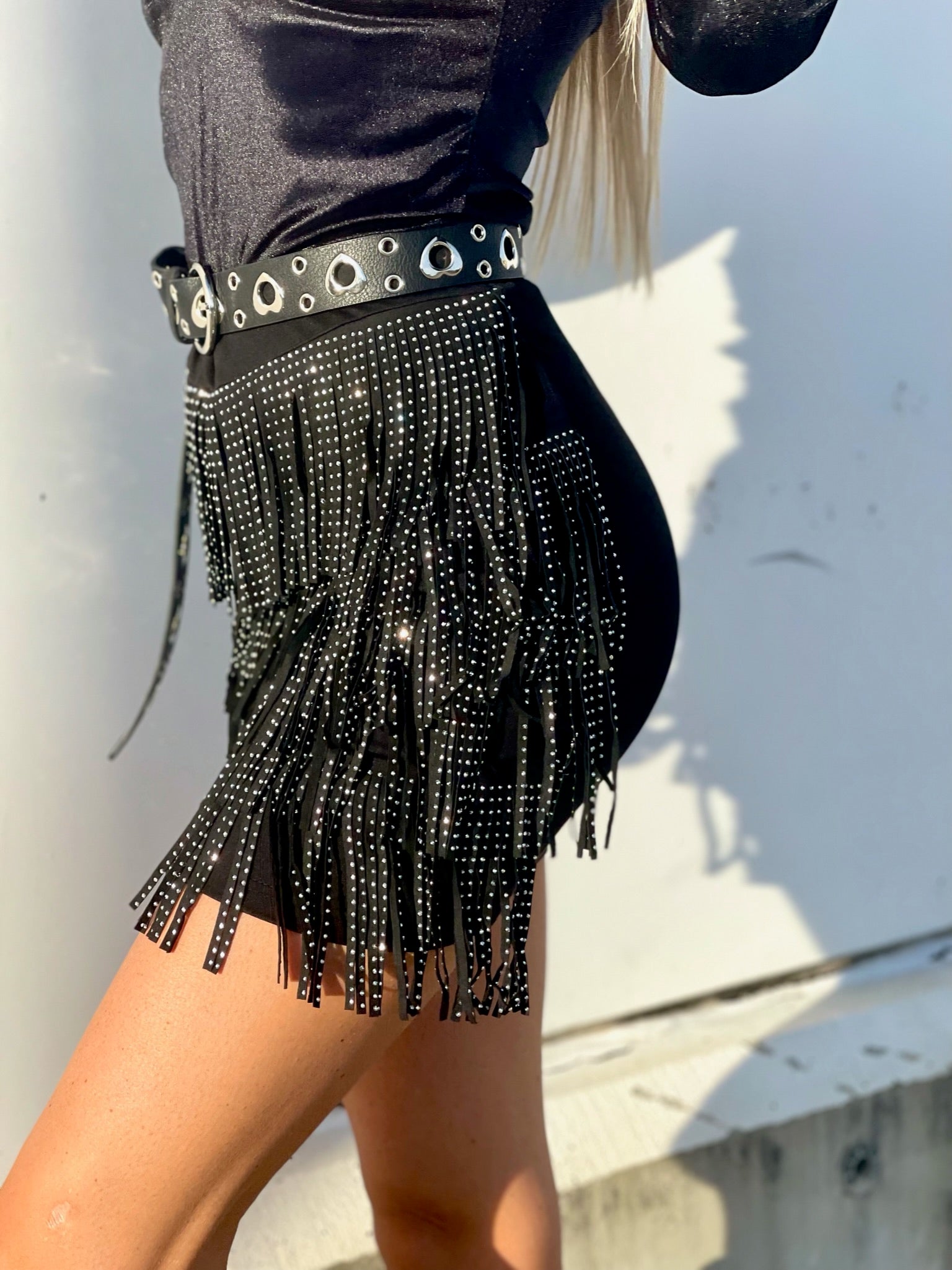 Gonna con frange e strass - R.a. Boutique 