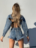 Short jeans con borchie - R.a. Boutique 