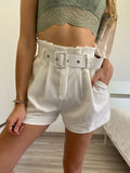 Short bianco con cintura - R.a. Boutique 