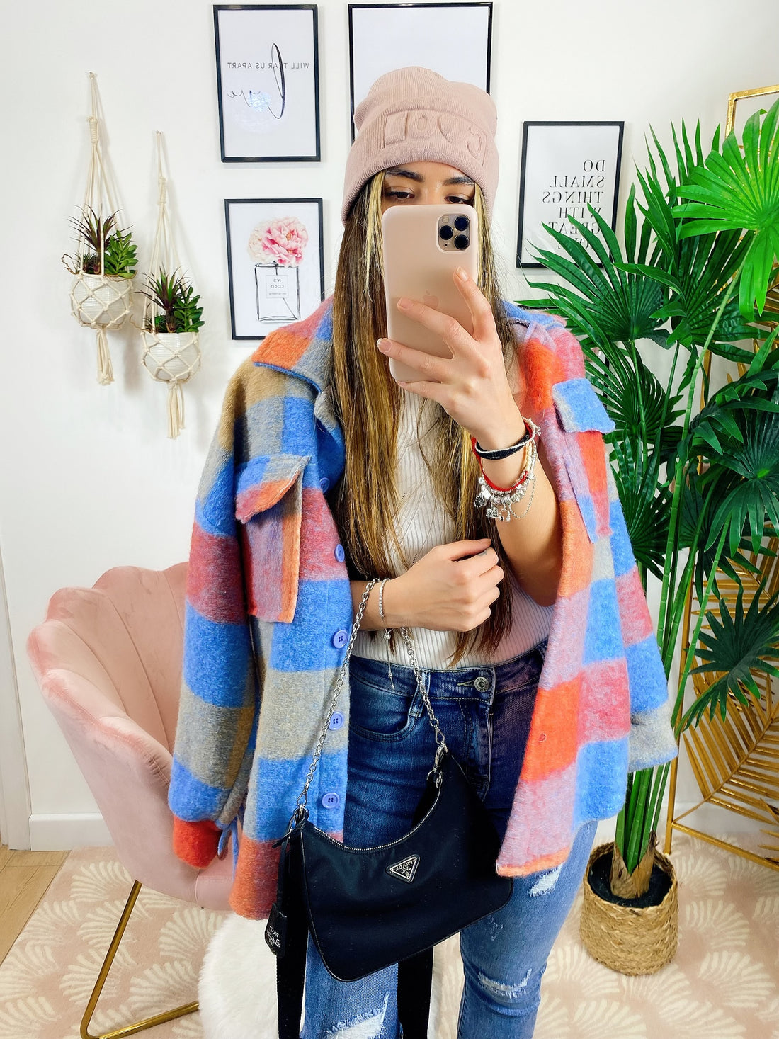 Giacca a quadri Autumn con frange - R.a. Boutique 