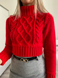 Maglione rosso a trecce - R.a. Boutique 