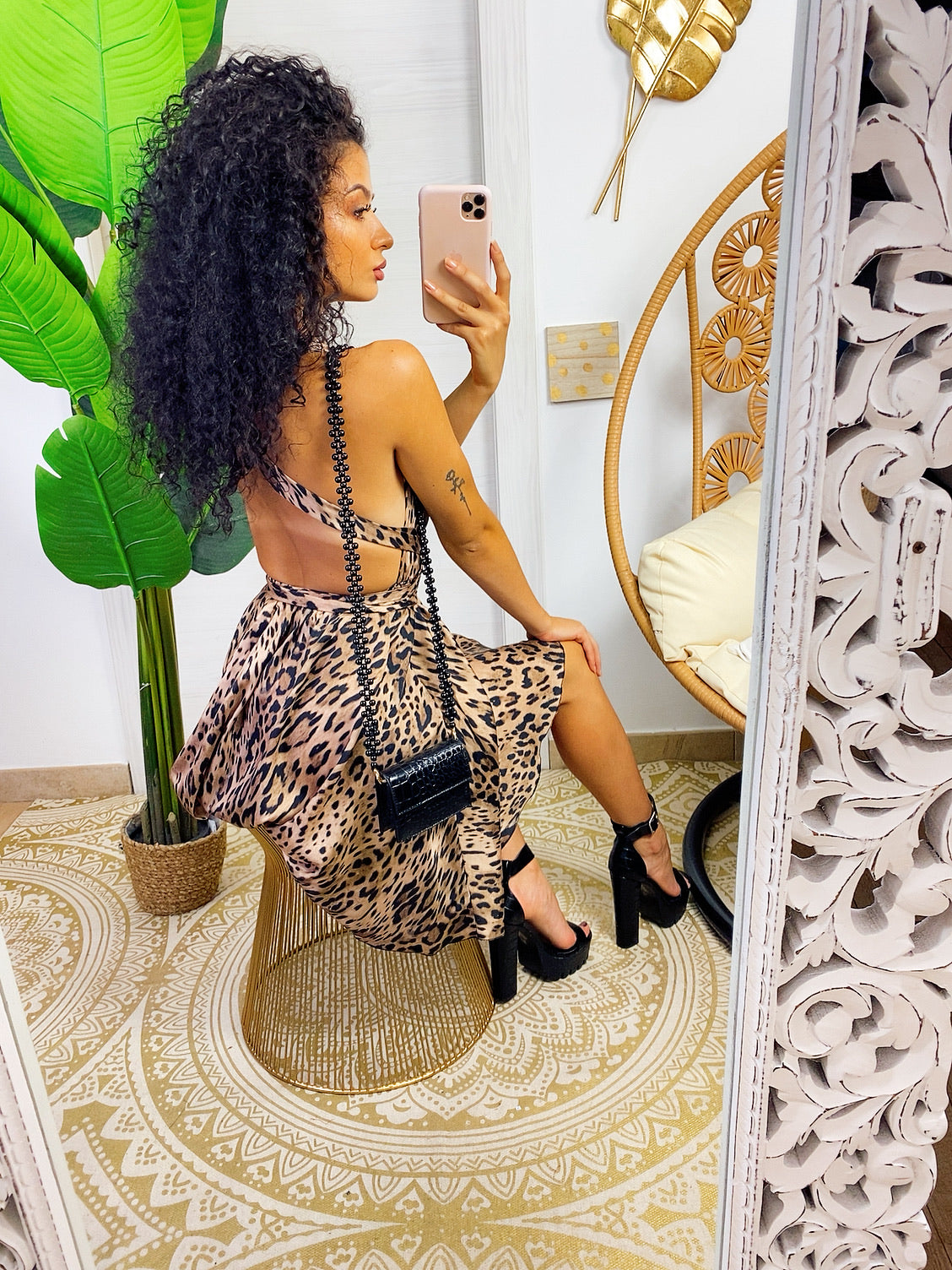 Khloe Femme Donna Mini Abito Animalier Con Balza 20862 MACULATO - Foto 4