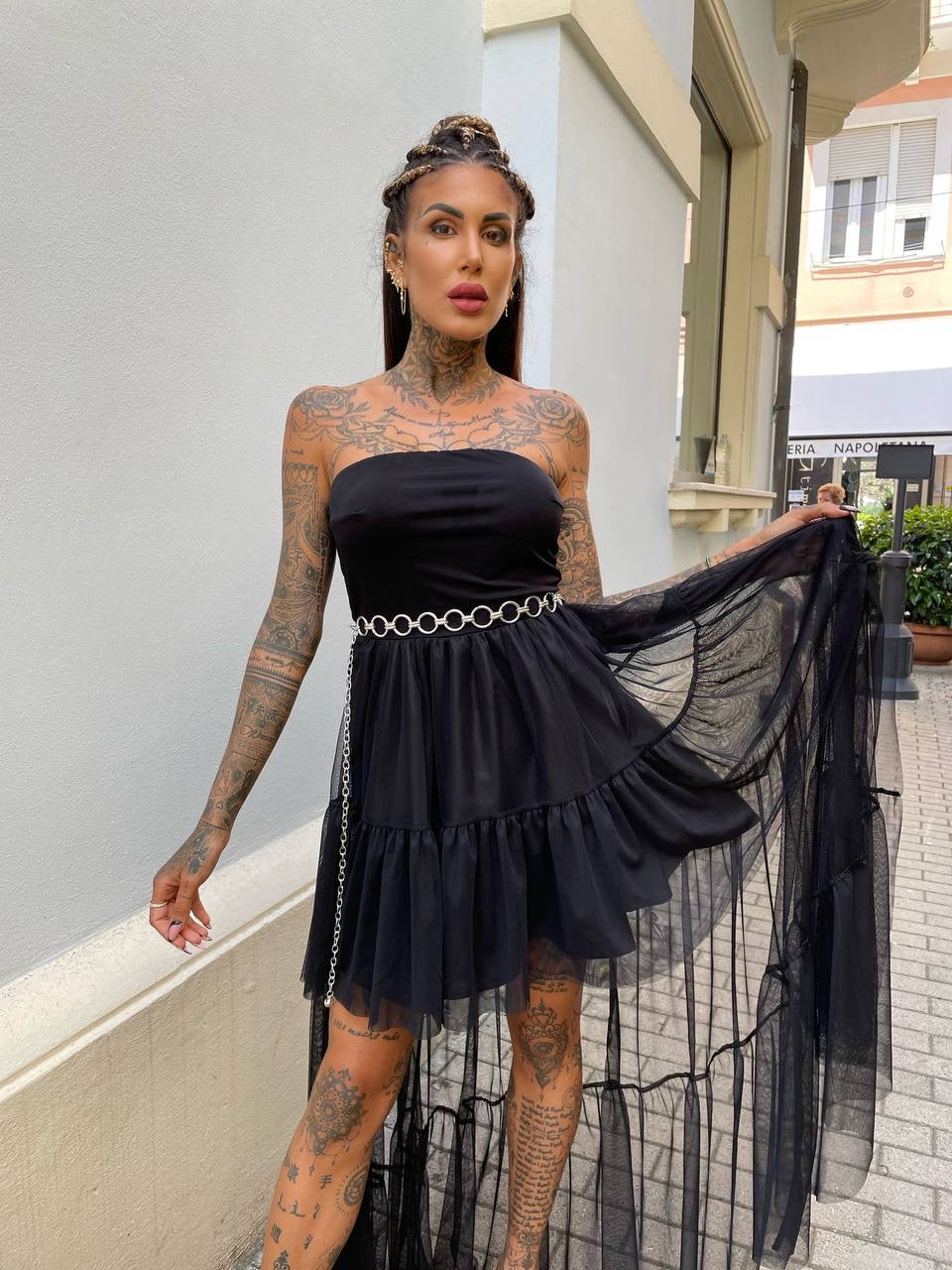 Abito nero in tulle - R.a. Boutique 