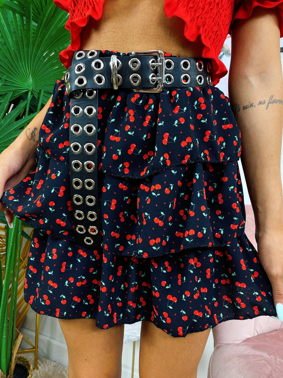 Gonna a balze con ciliegie - R.a. Boutique 