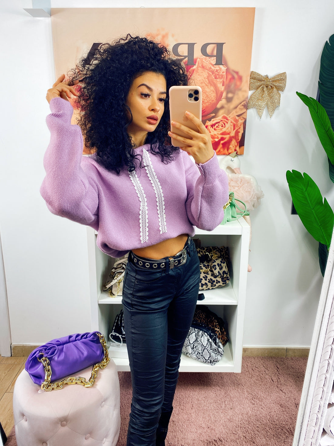 Felpa in maglia lilla - R.a. Boutique 