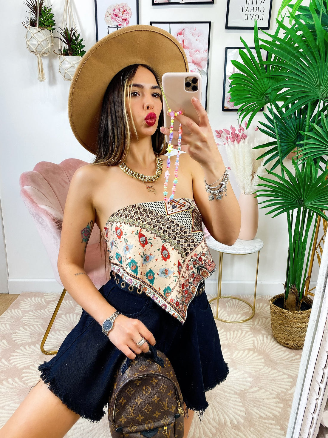 Top stampa bandana A fiori - R.a. Boutique 