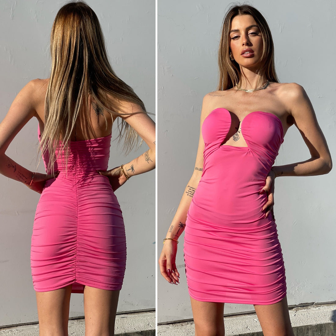 Abito aderente sensual rosa - R.a. Boutique 