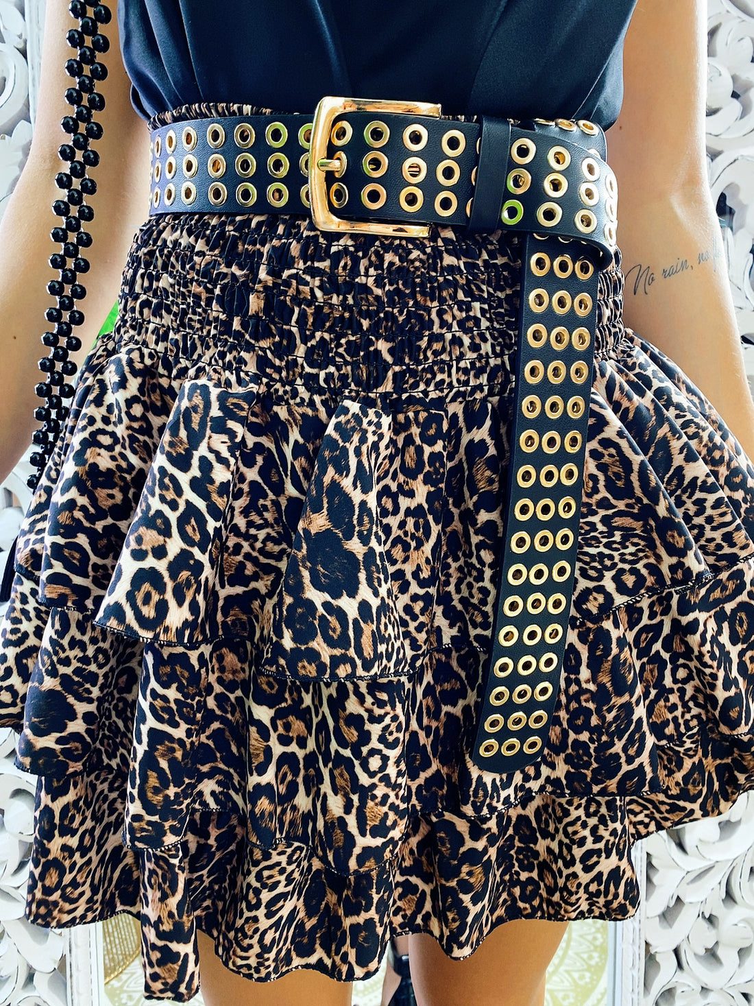 Gonna a balze maculata scura - R.a. Boutique 