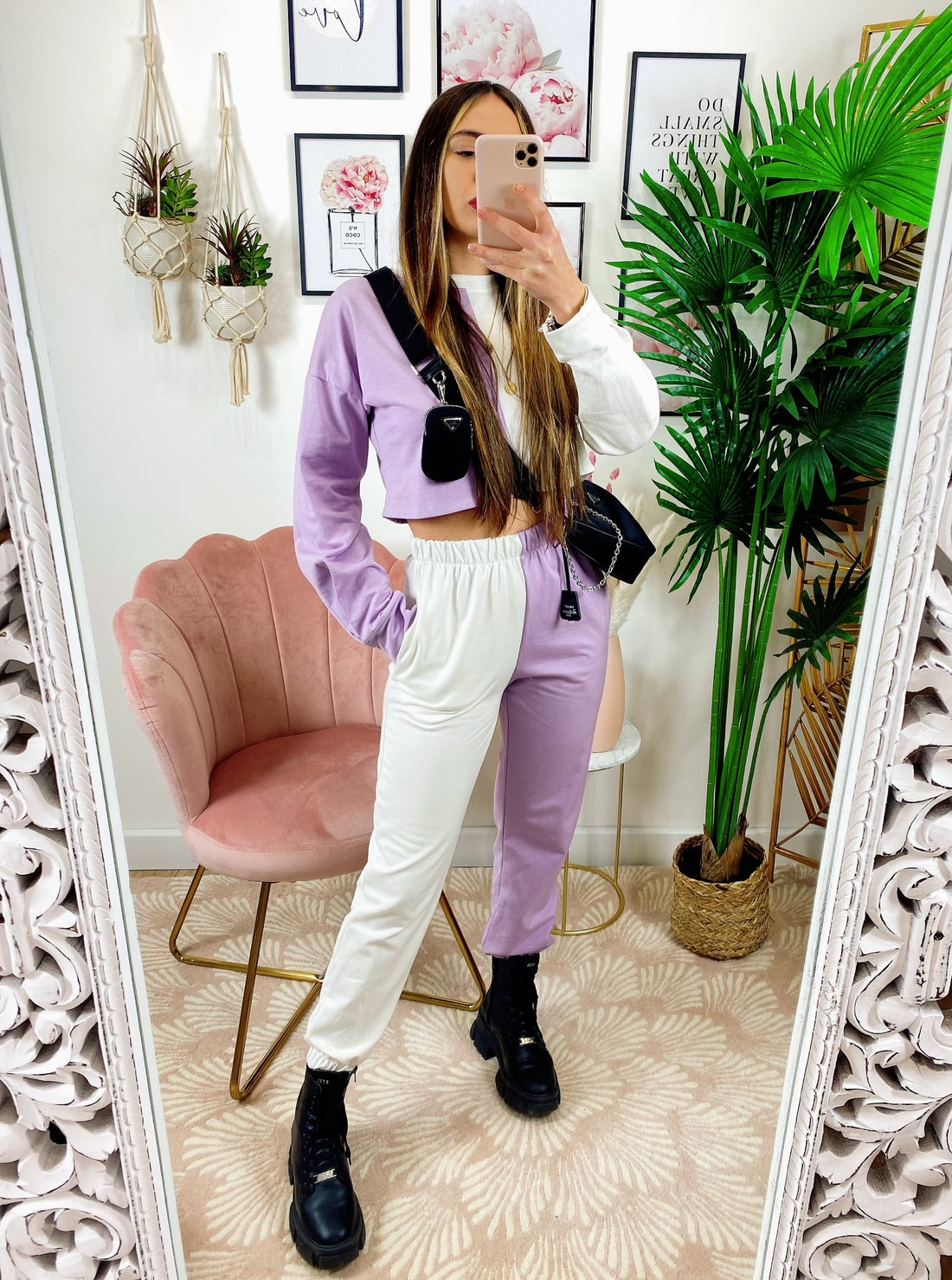 Tuta sportiva Bicolor Lilla - R.a. Boutique 