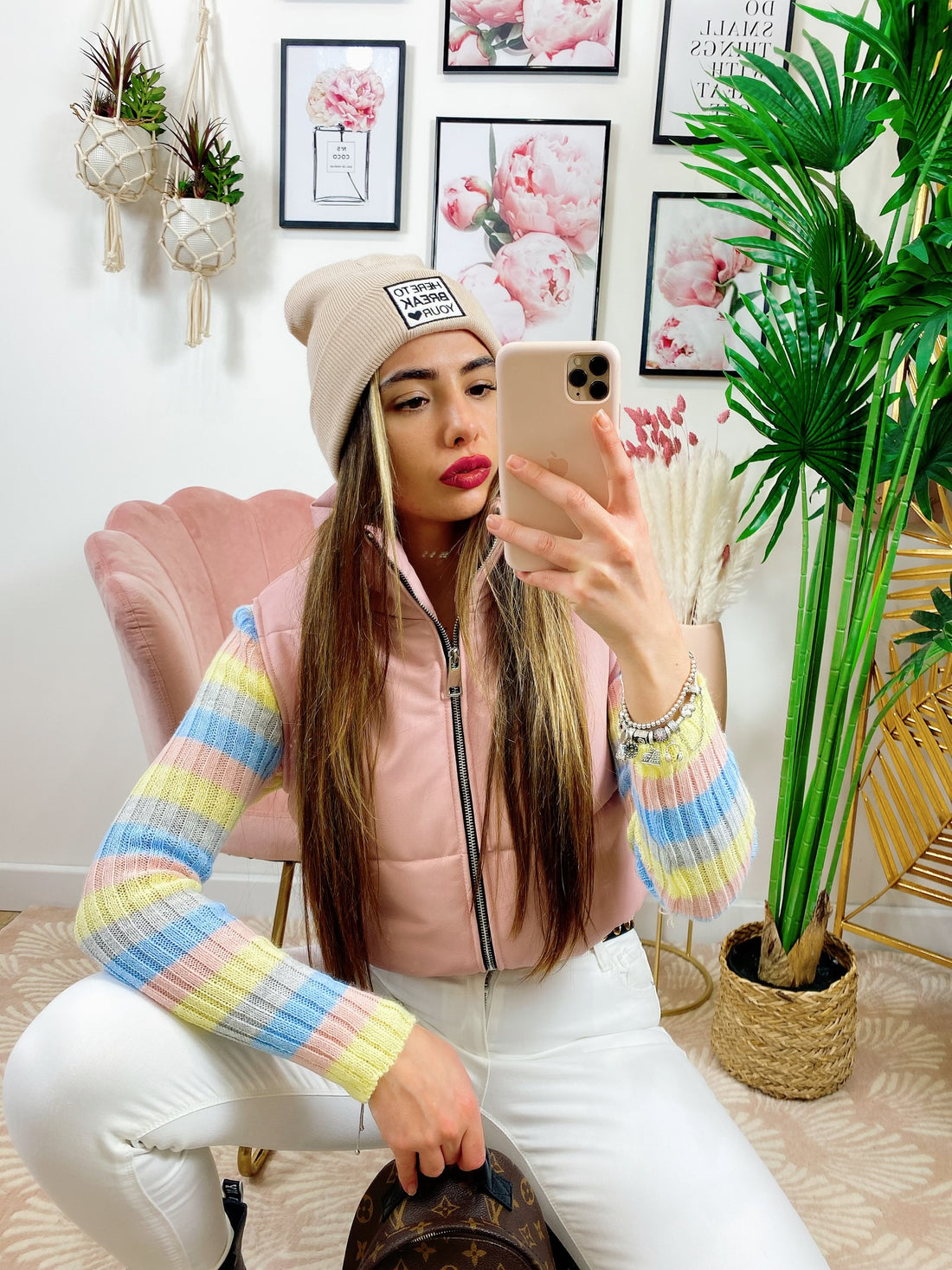 Bomber in ecopelle smanicato Rosa - R.a. Boutique 