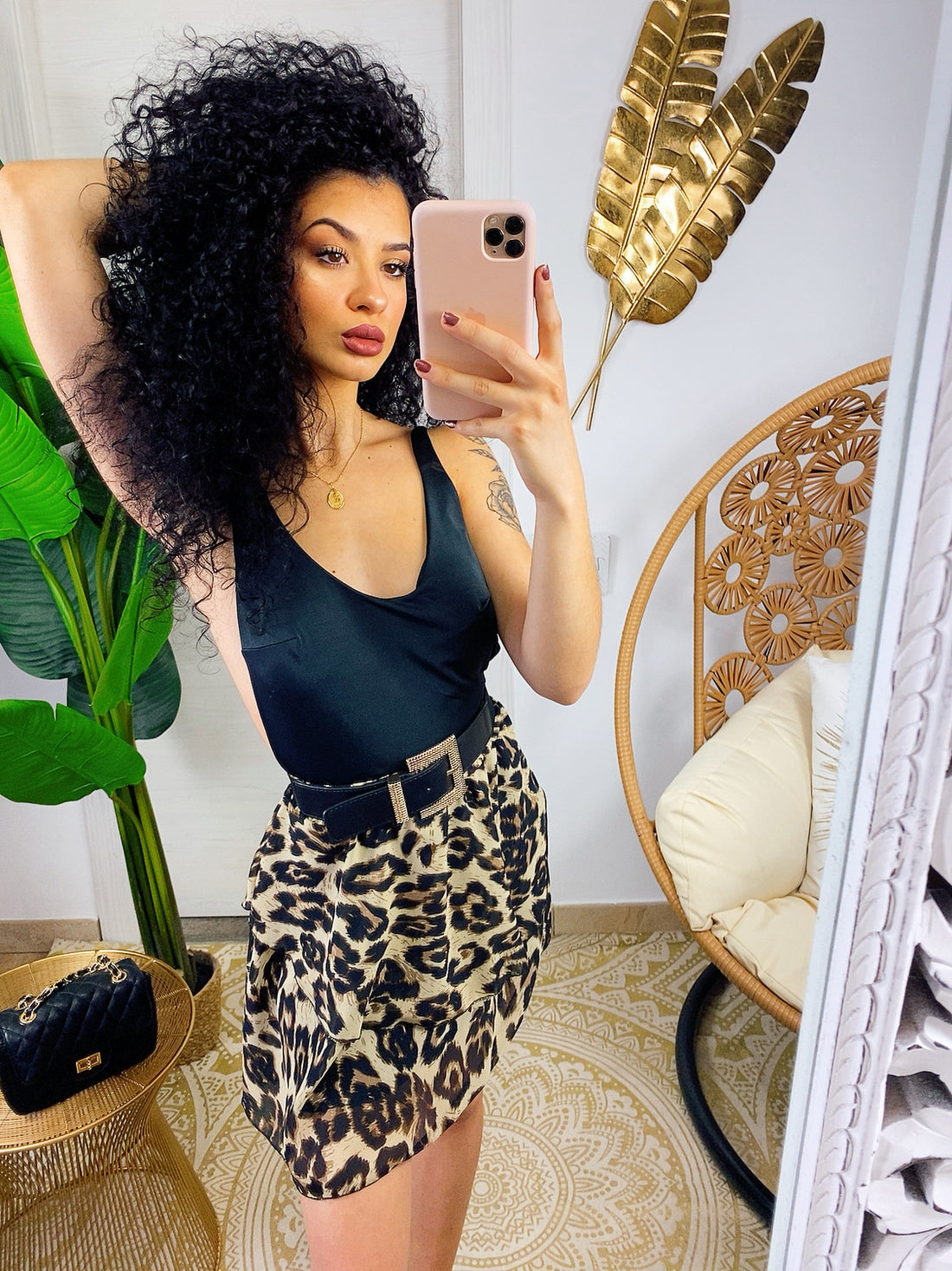 Gonna a balze maculata trama larga - R.a. Boutique 