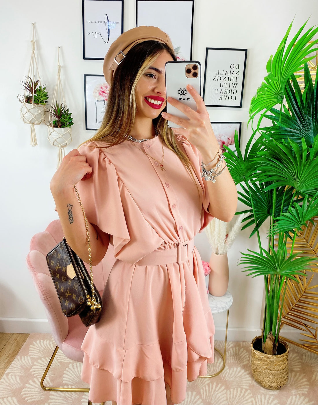 Abito con cintura Rosa - R.a. Boutique 