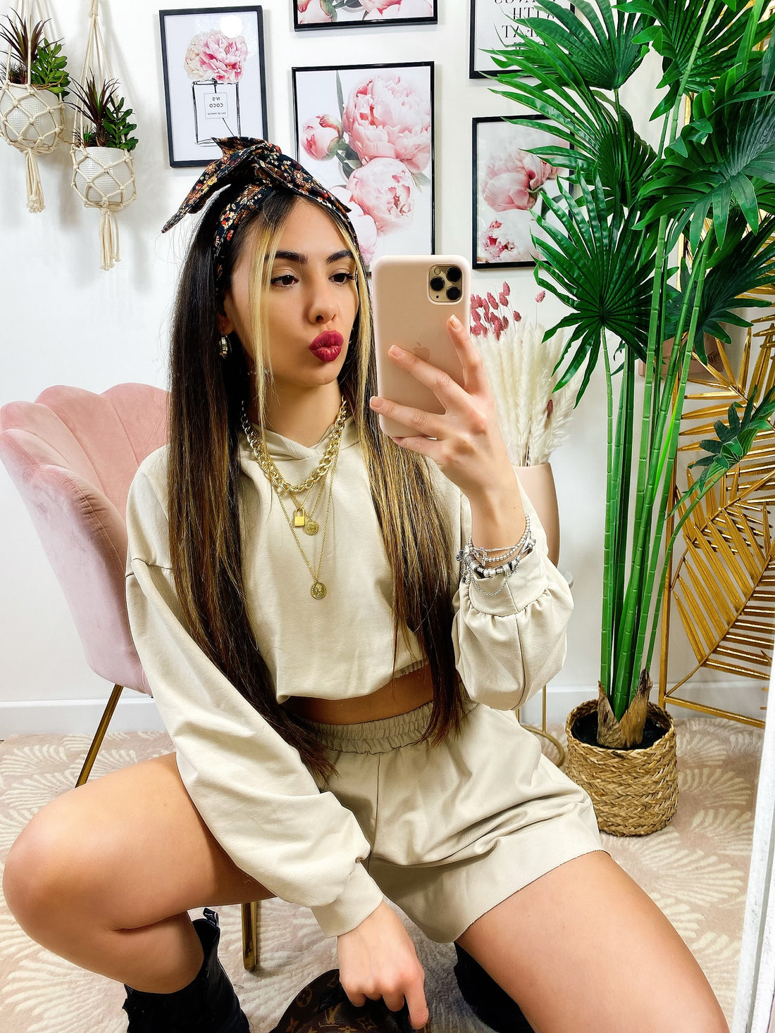 Completo Short e felpa Beige - R.a. Boutique 