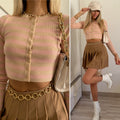 Maglioncino crop a righe nude - R.a. Boutique 