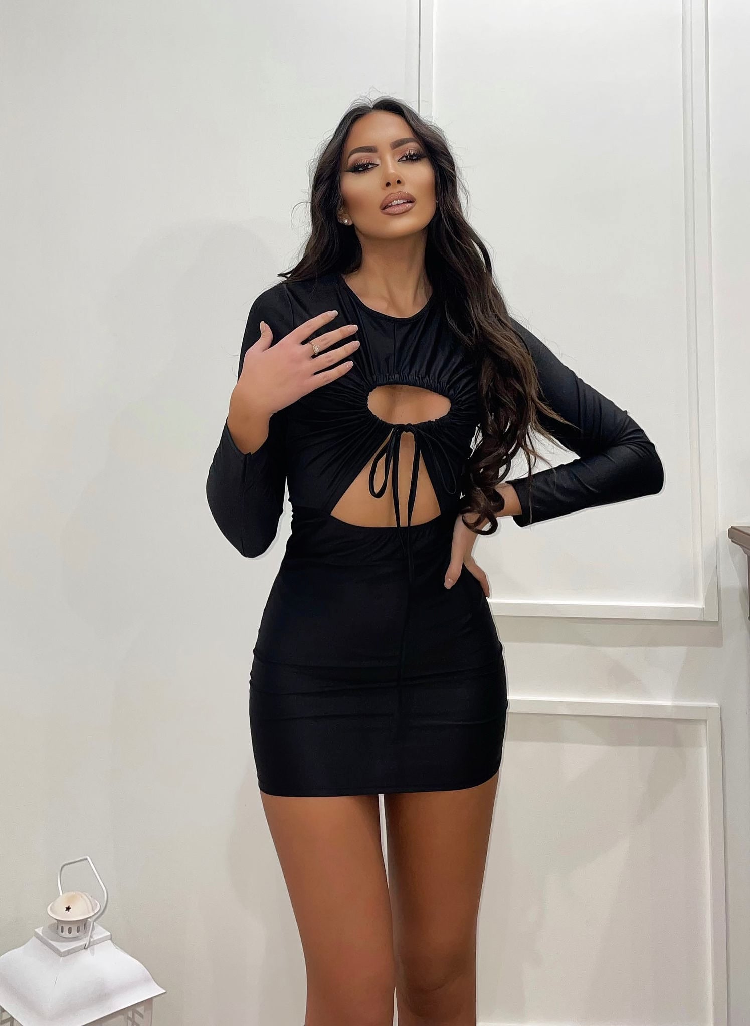 Abito nero con oblò - R.a. Boutique 