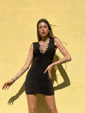 Abito nero con punto luce - R.a. Boutique 